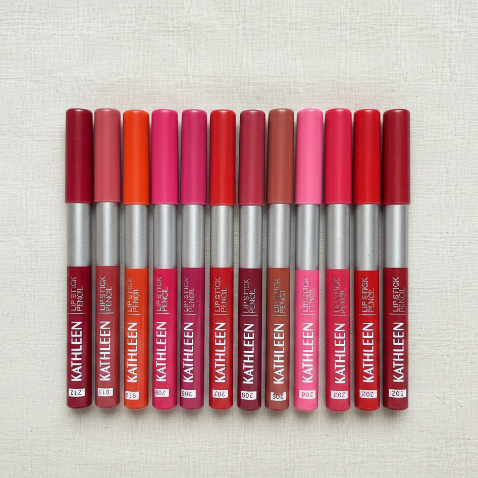 Kathleen High Pigmented Lip Pencil – Smooth Creamy Texture | Multicolor Shades | Pack of 12
