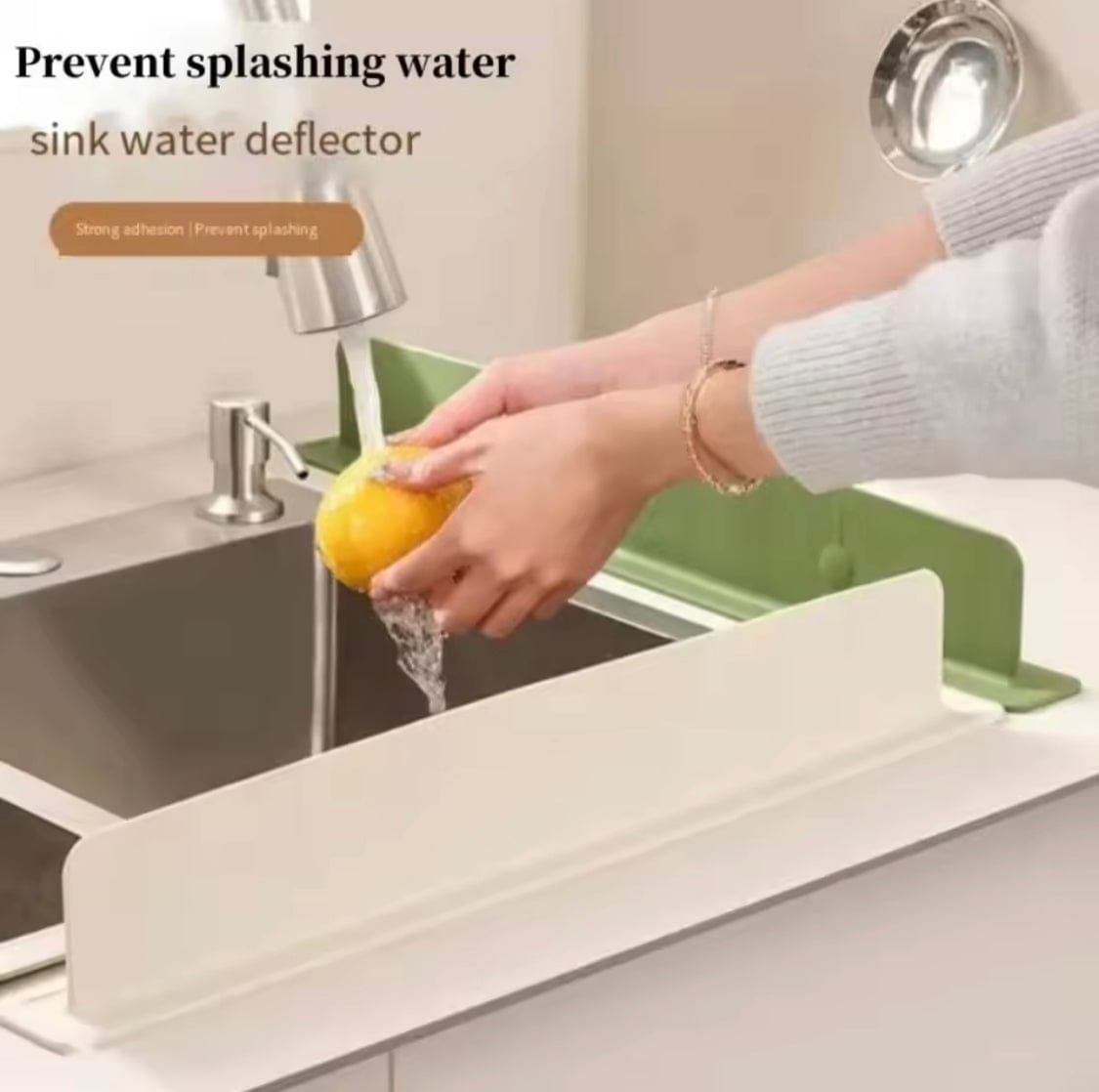 Silicone Sink Splash Guard for Kitchen – Adjustable Water Barrier with Non-Slip Suction Cup Base (Big Size)