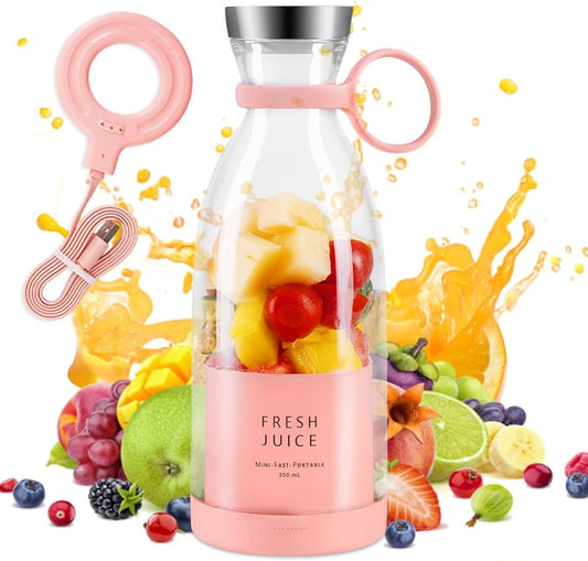 Mini Portable Blender Rechargeable Electric Fruit Juicer Mixers Rechargeable - 420ml ( Random Color )