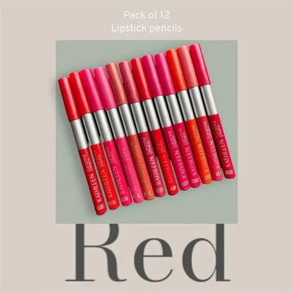 Kathleen High Pigmented Lip Pencil – Smooth Creamy Texture | Multicolor Shades | Pack of 12
