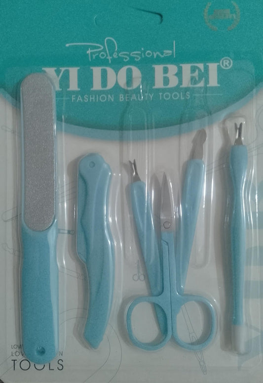 Mani Pedi Kit 6 Pcs Abs Plastic Professional Grooming Tools Set (Random Color)