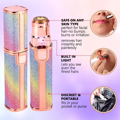 2-in-1 Electric Eyebrow Trimmer and Facial Hair Shaver for Women – Rechargeable Precision Hair Remover
