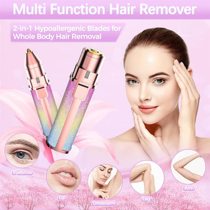 2-in-1 Electric Eyebrow Trimmer and Facial Hair Shaver for Women – Rechargeable Precision Hair Remover