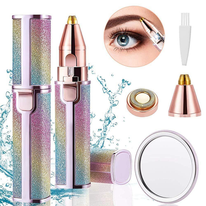 2-in-1 Electric Eyebrow Trimmer and Facial Hair Shaver for Women – Rechargeable Precision Hair Remover