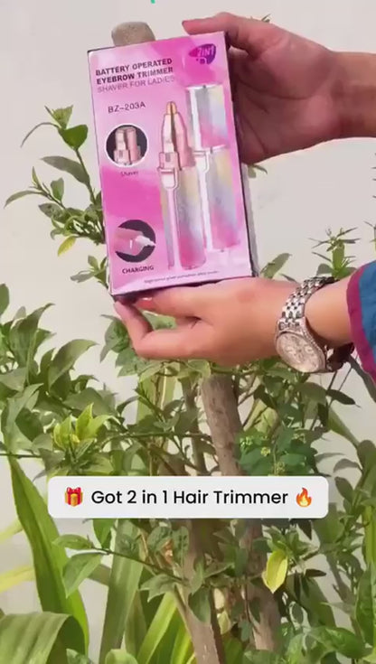 2-in-1 Electric Eyebrow Trimmer and Facial Hair Shaver for Women – Rechargeable Precision Hair Remover